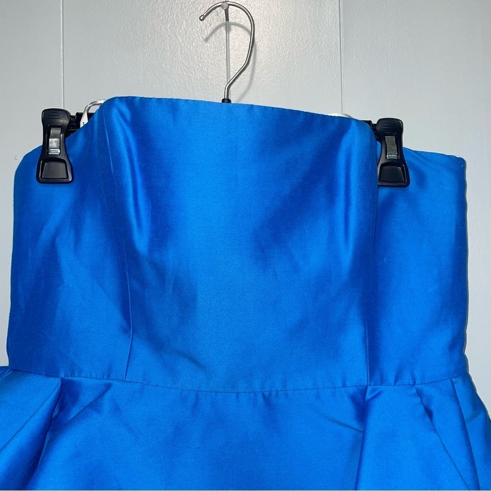 Halston Heritage NWT Strapless Dress with Peplum in Lapis Blue Size 8 - Picture 4 of 10